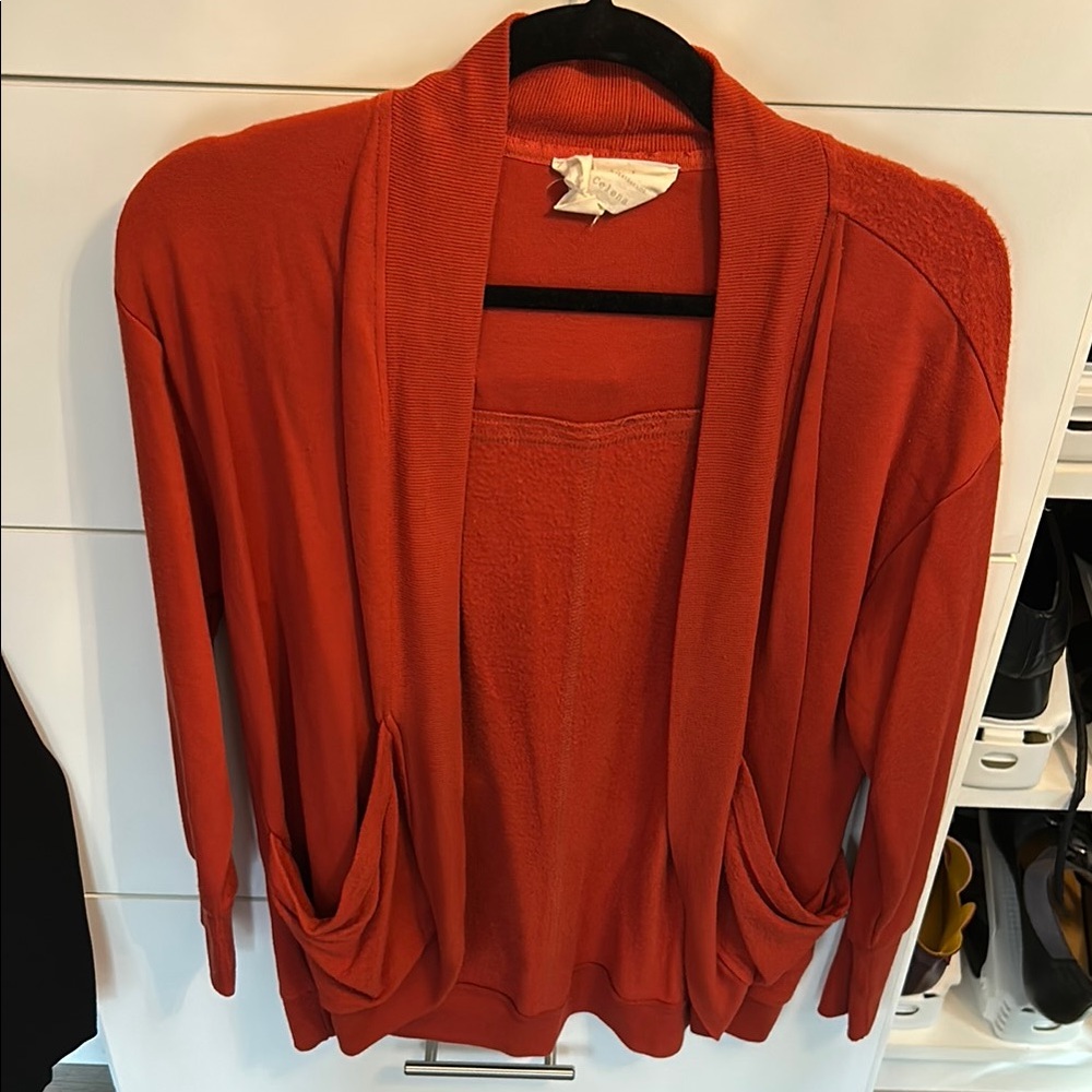 Evys Tree Orange Cardigan Sweater (looks brand new)